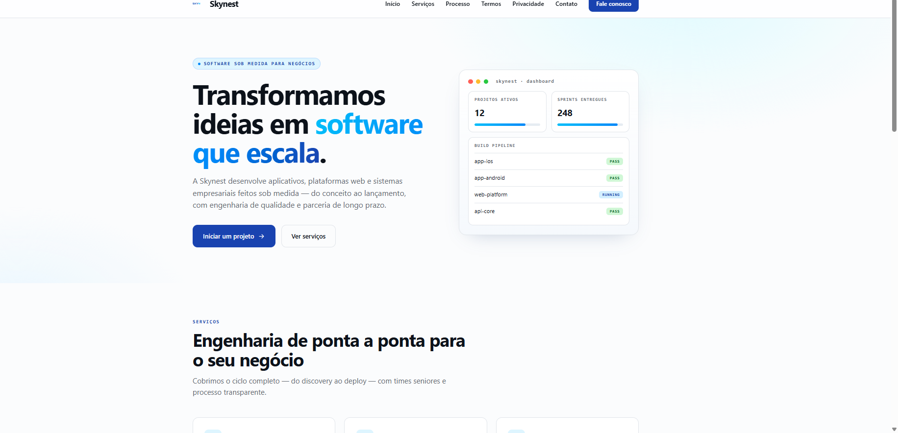 Site da agência Skynest